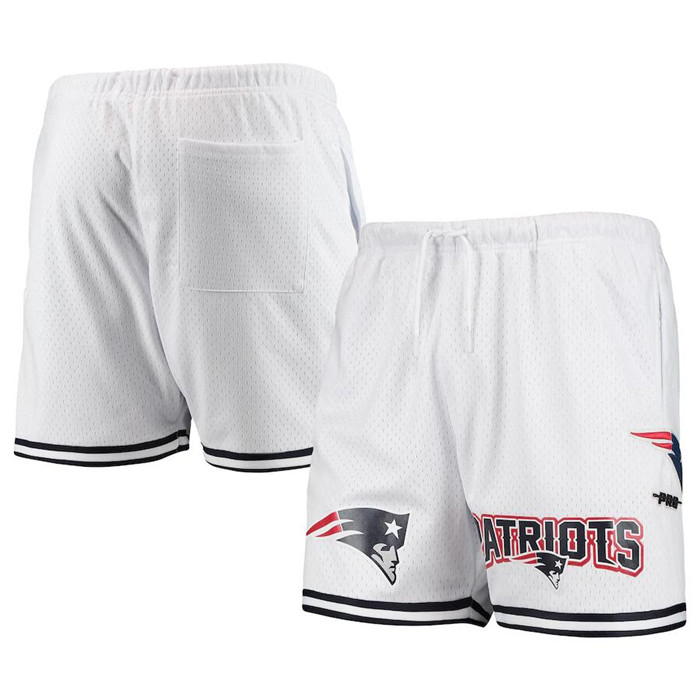 Men's New England Patriots White Mesh Shorts Men's New England Patriots White Mesh Shorts